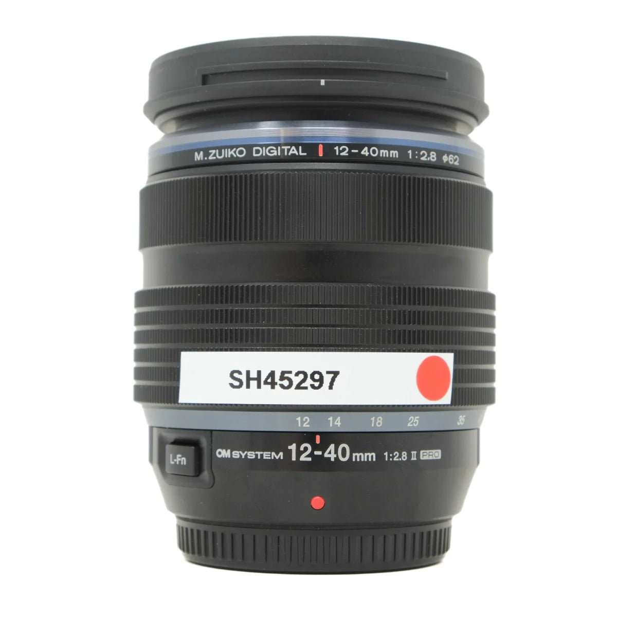 Used OMSystem 12-40mm F2.8 II Lens - front angle 