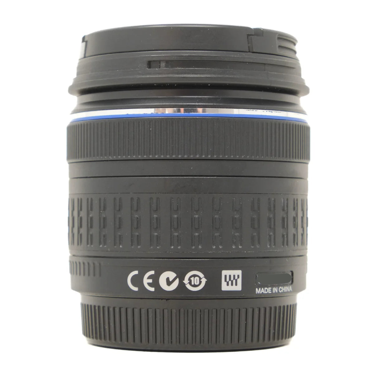 Used Olympus 4/thirds 14-42mm F3.5-5.6 lens - side angle 