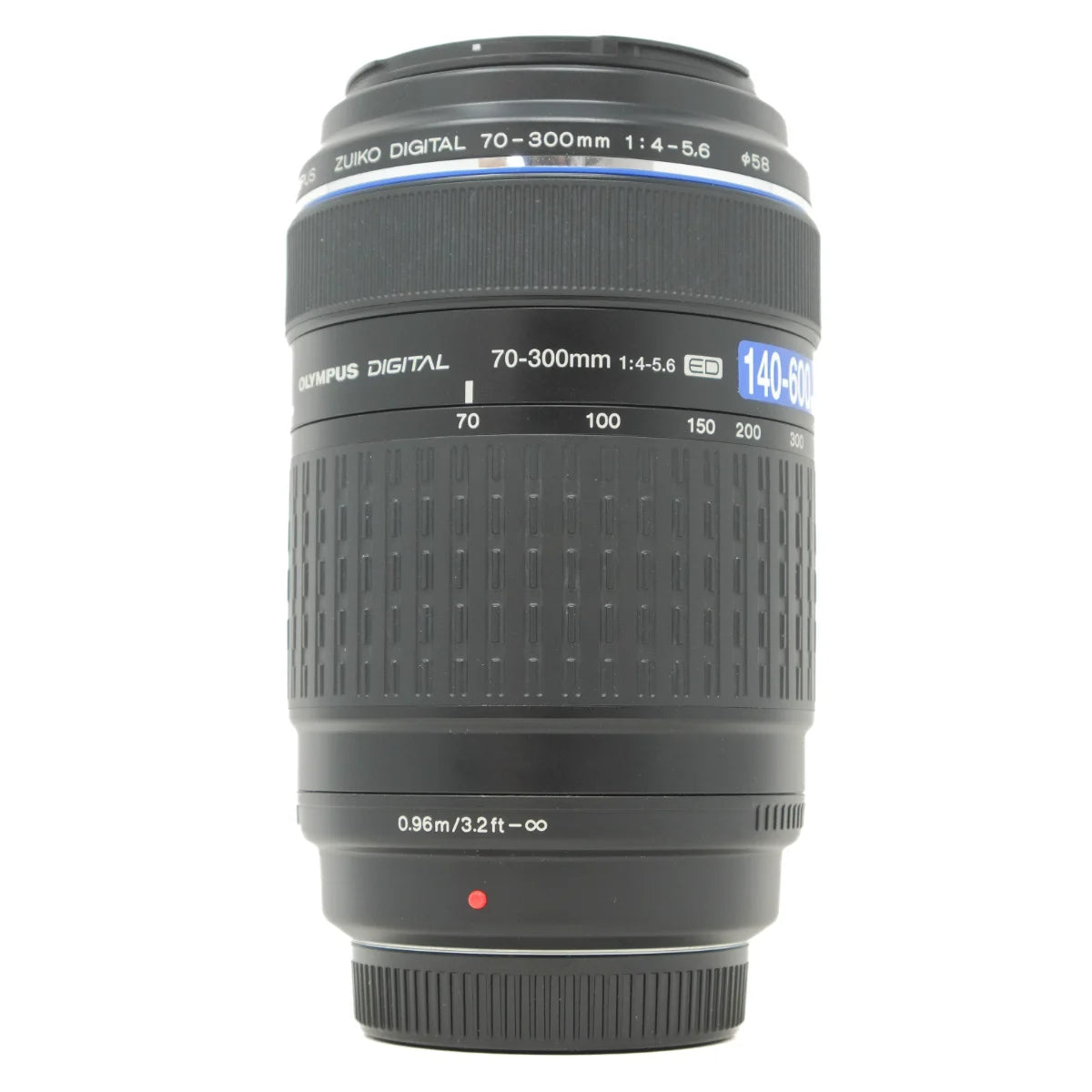 Used Olympus Digital 70-300mm F4-5.6 ED lens 4/thirds - front angle 