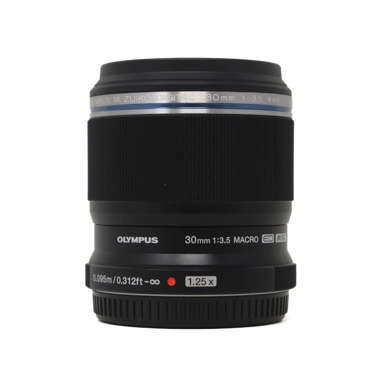 Used Olympus ED 30mm F3.5 Macro Lens - Front angle 