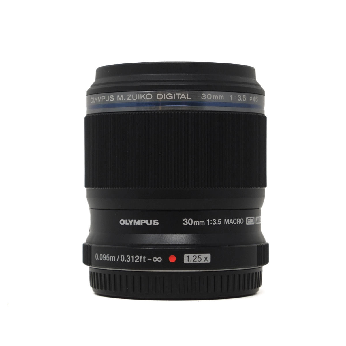 Used Olympus ED 30mm F3.5 Macro Lens - Front angle 