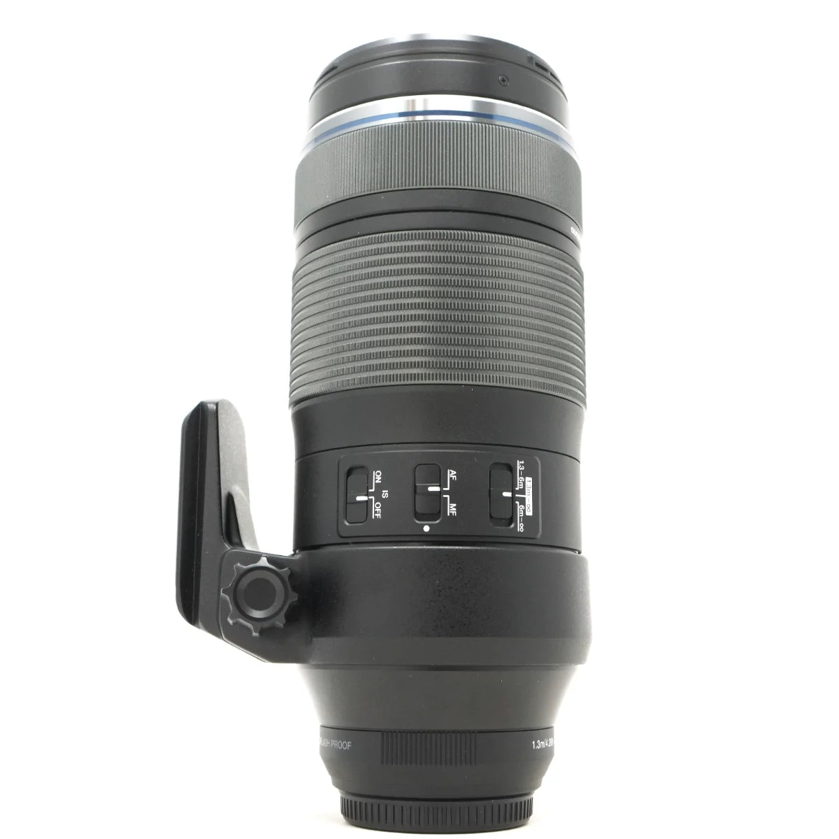 Used Olympus M.Zuiko 100-400mm F5-6.3 IS ED MSC Lens - side angle 
