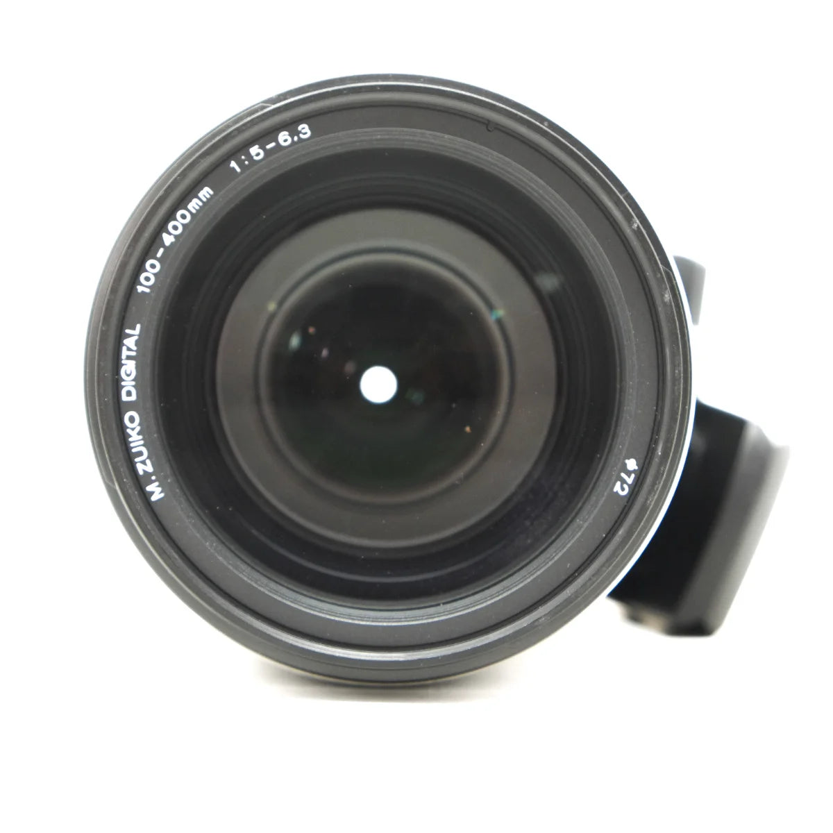 Used Olympus M.Zuiko 100-400mm F5-6.3 IS ED MSC Lens - top angle 