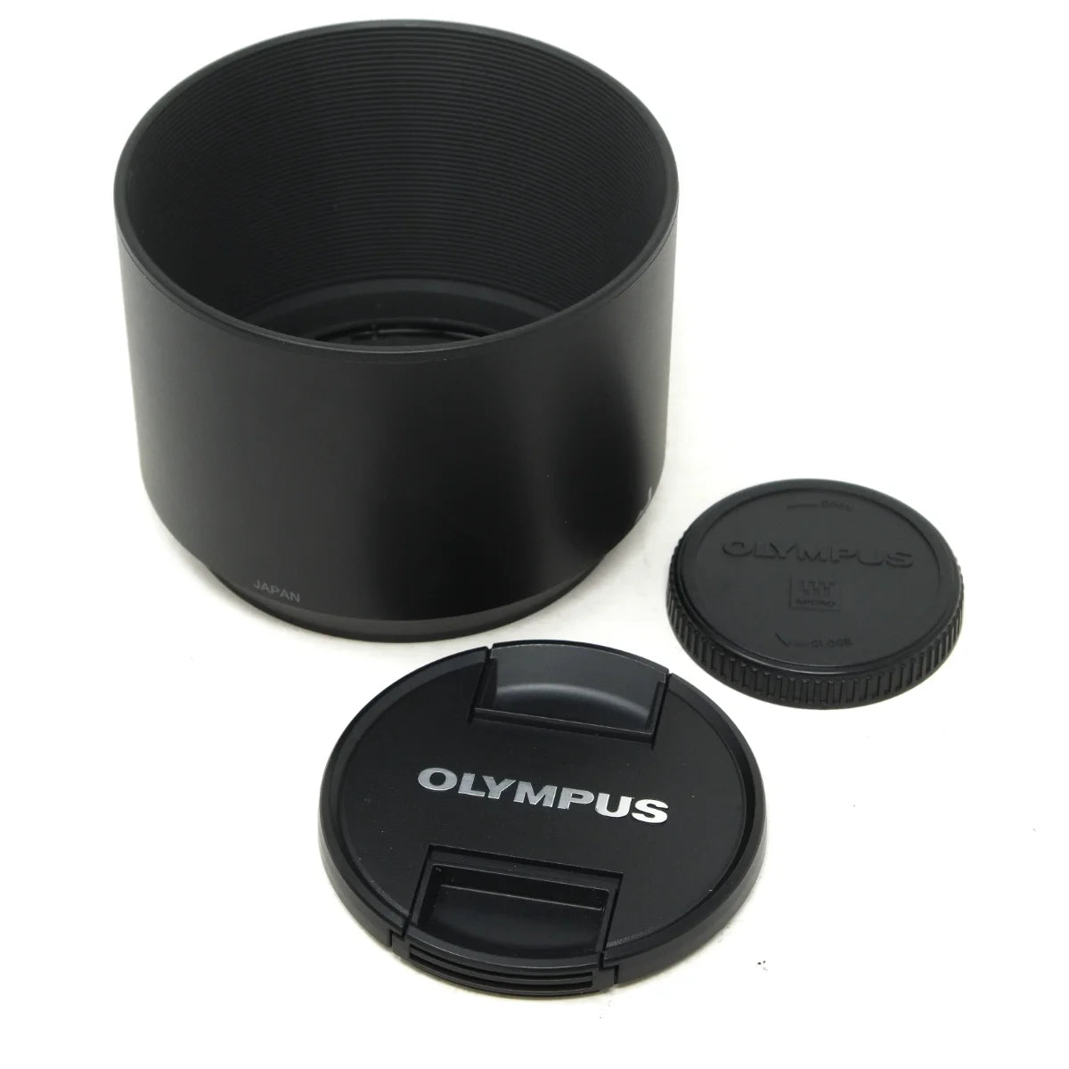 Used Olympus M.Zuiko 100-400mm F5-6.3 IS ED MSC Lens - lens hood and caps