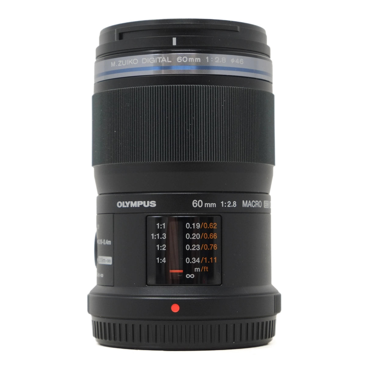 Olympus camera lens on a white background