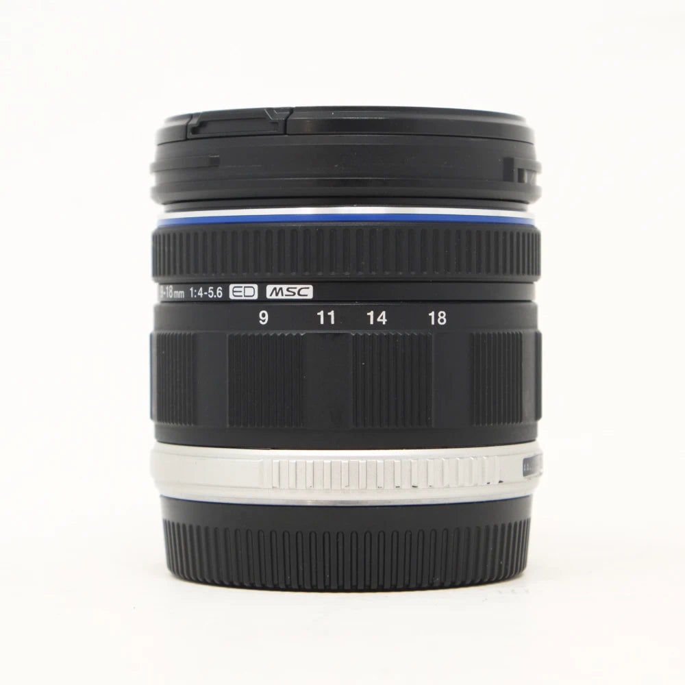 Used Olympus M.Zuiko 9-18mm F4-5.6 wide angle lens MFT (Hood SH45592)