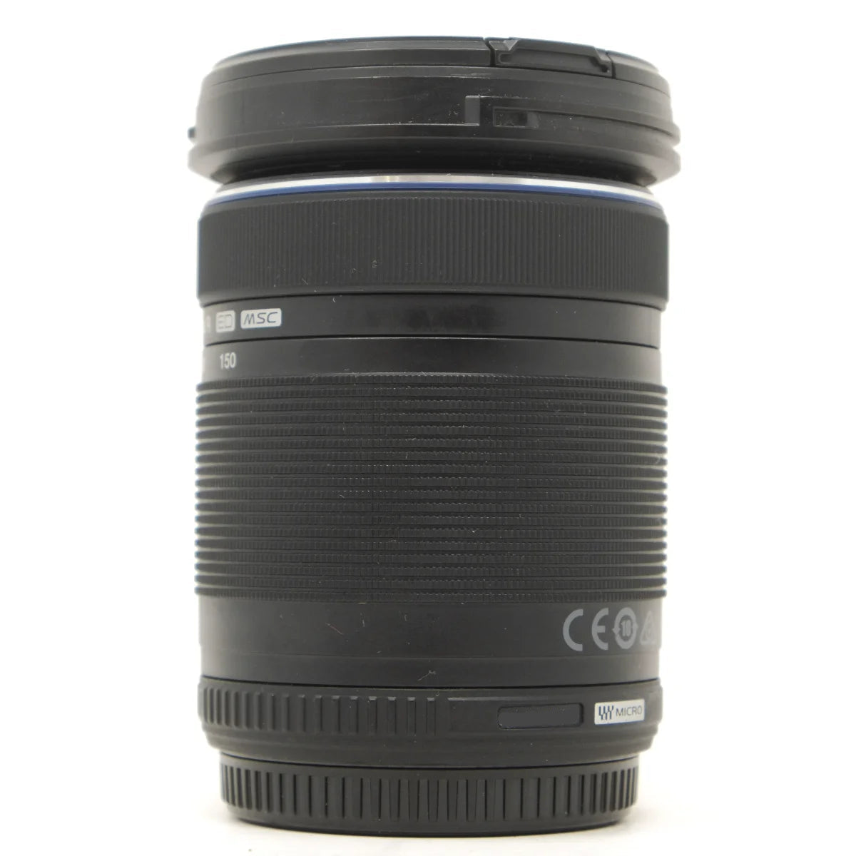 Used Olympus M.Zuiko Digital 40-150mm F4-5.6 MFT lens - side angle 