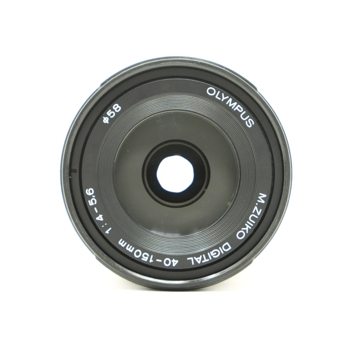 Used Olympus M.Zuiko Digital 40-150mm F4-5.6 MFT lens - top angle