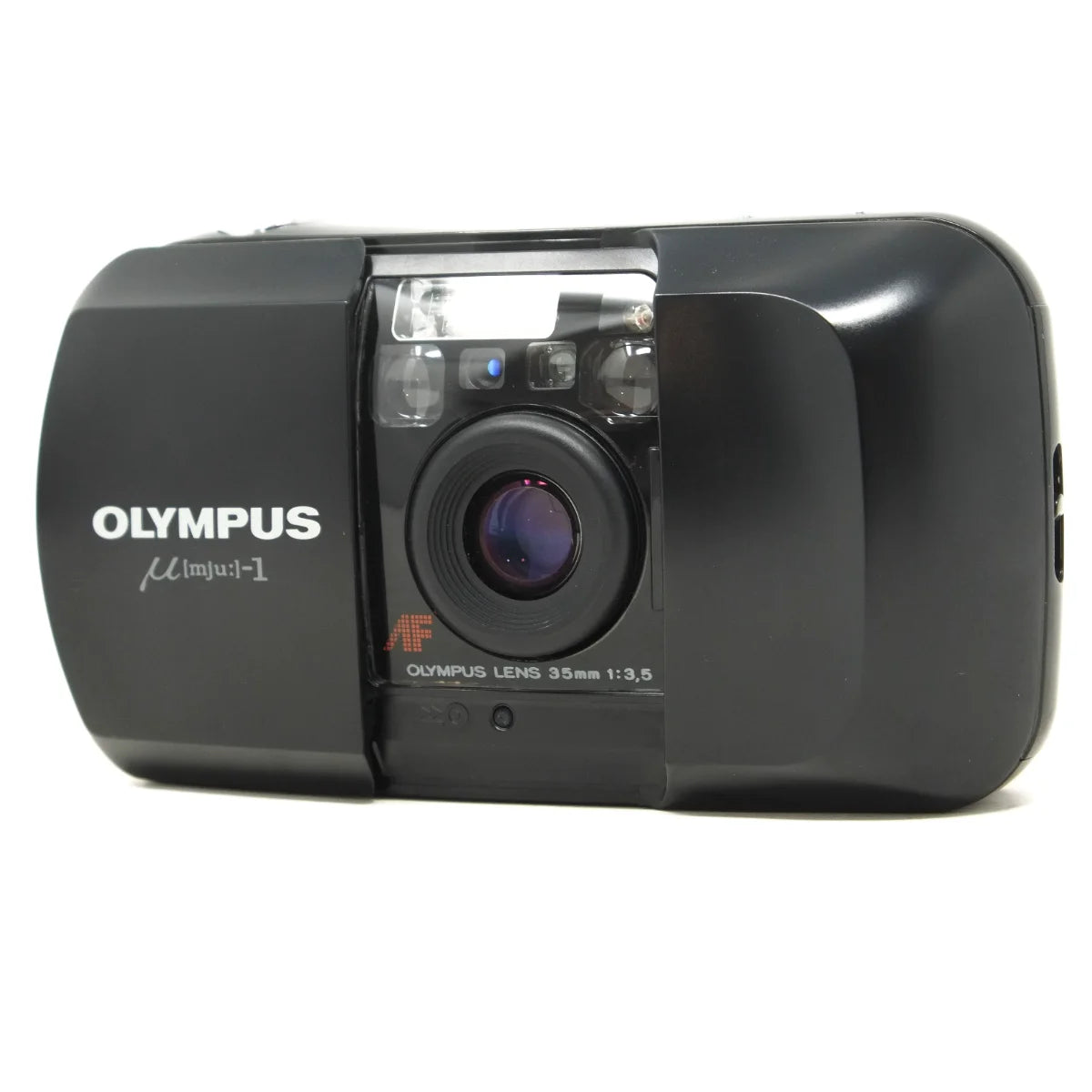 Used Olympus MJU-1 classic film camera - front angle 