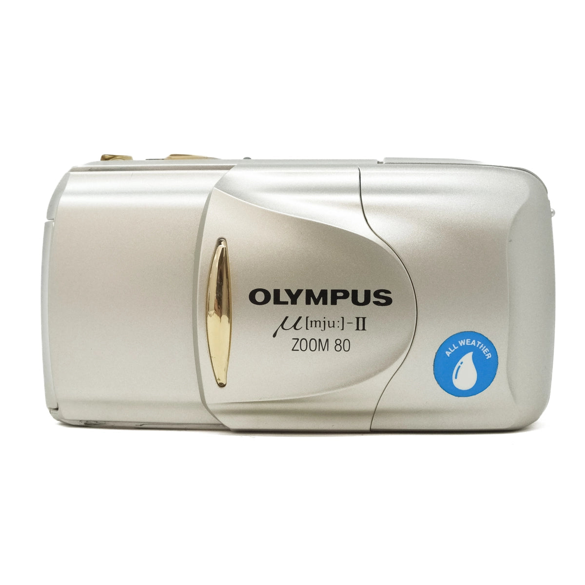 Used Olympus MJU II Zoom 80 Film Camera - Front angle 