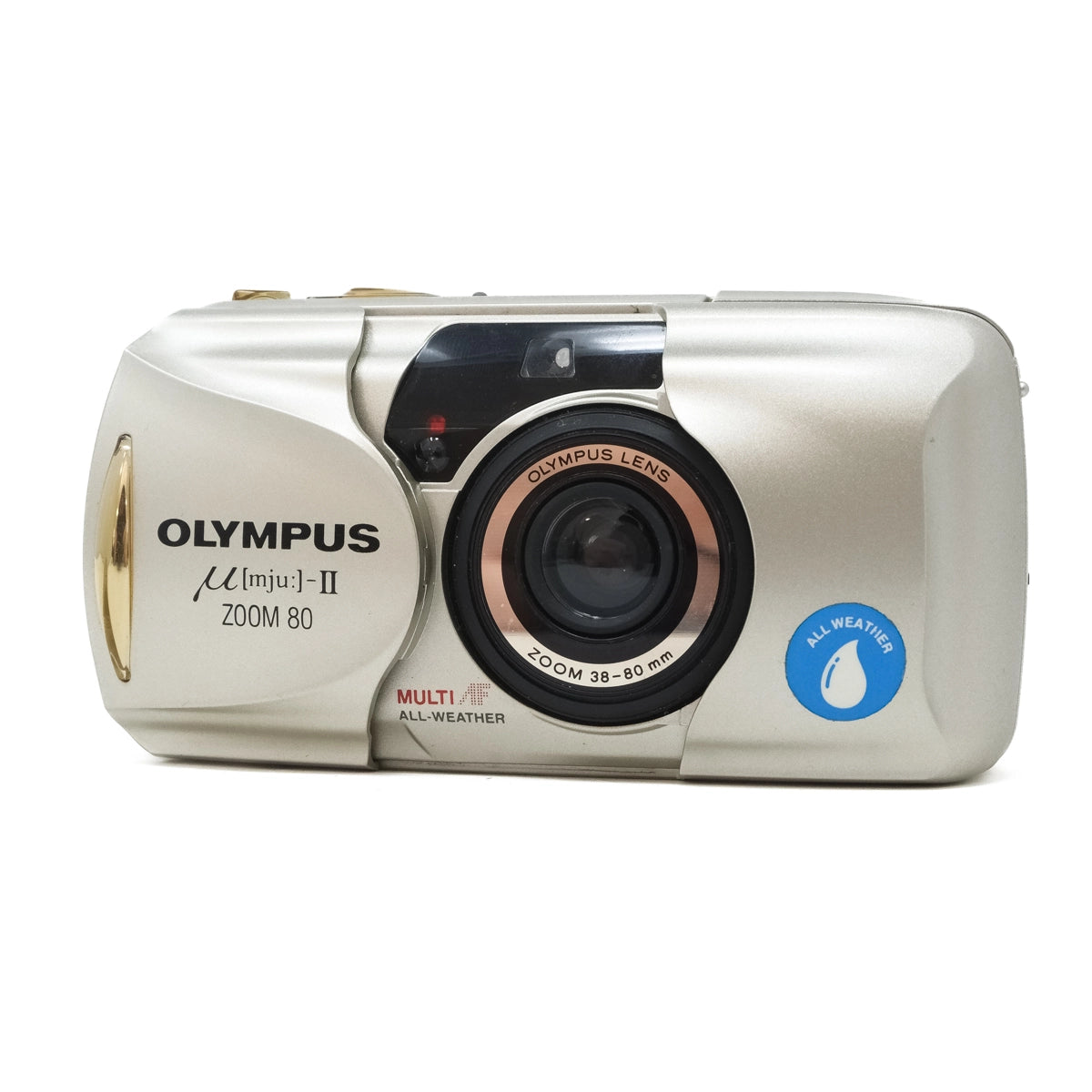 Used Olympus MJU II Zoom 80 Film Camera - Front angle 2