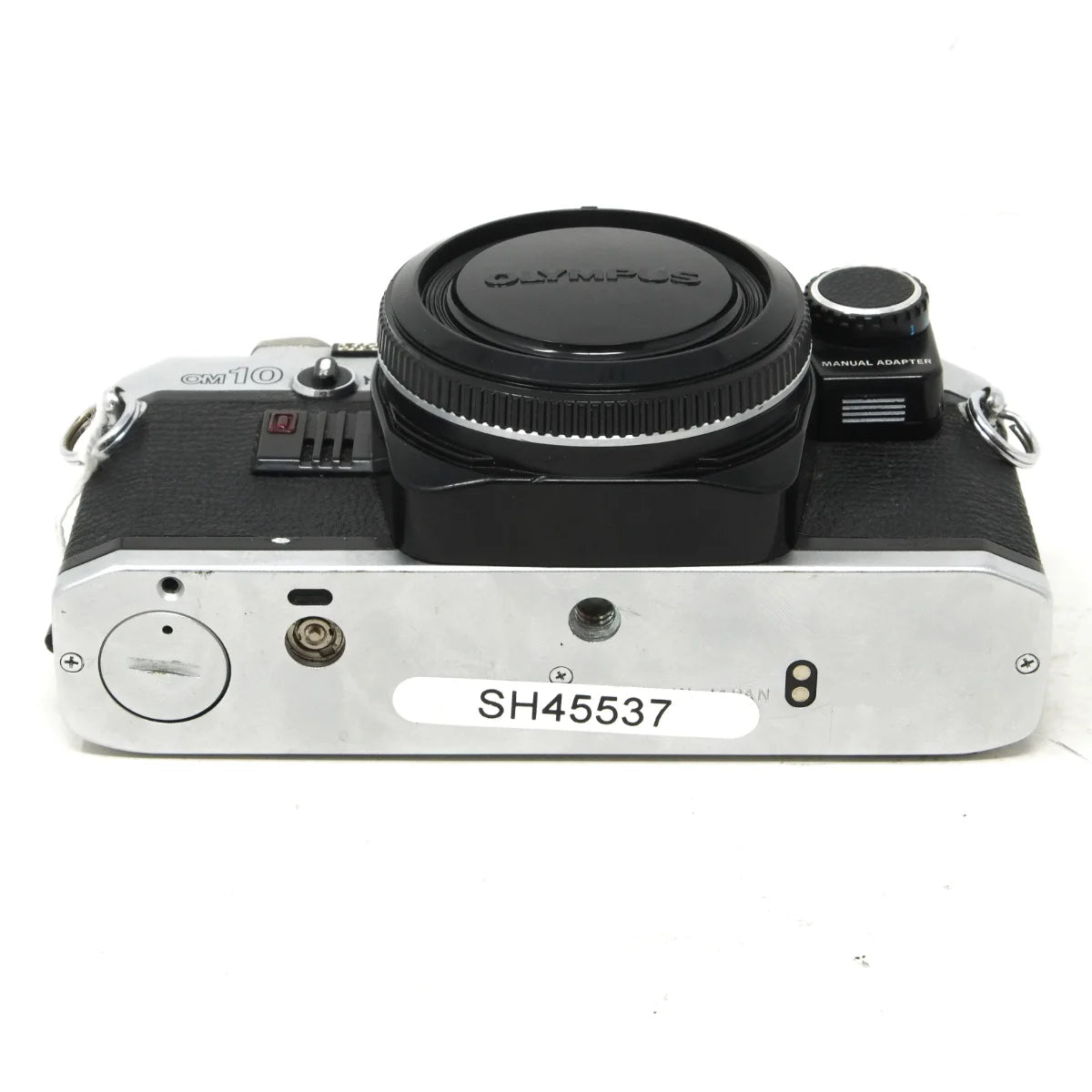 Used Olympus OM10 Film camera body with Manual Adaptor - bottom angle 