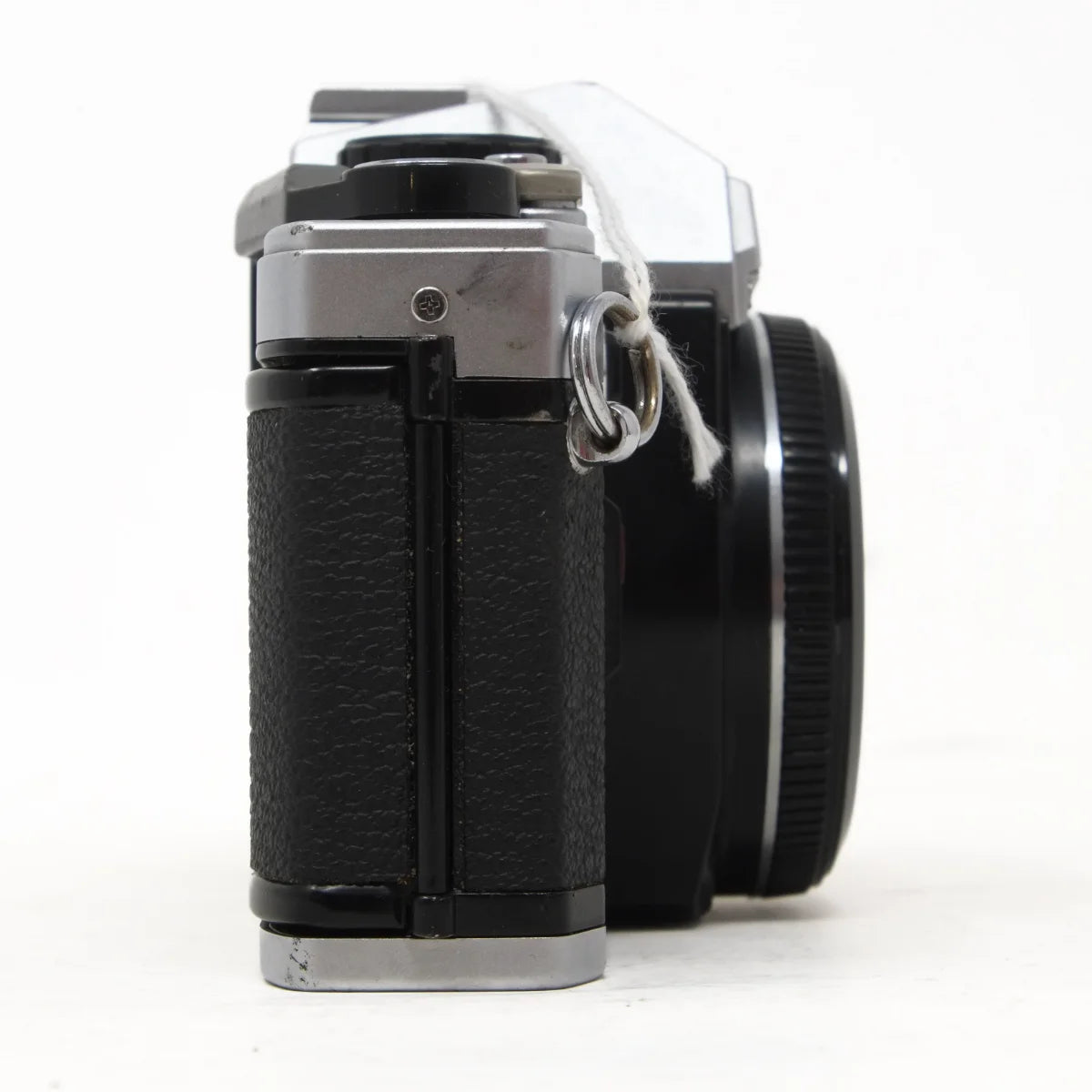 Used Olympus OM10 Film camera body with Manual Adaptor - side angle 