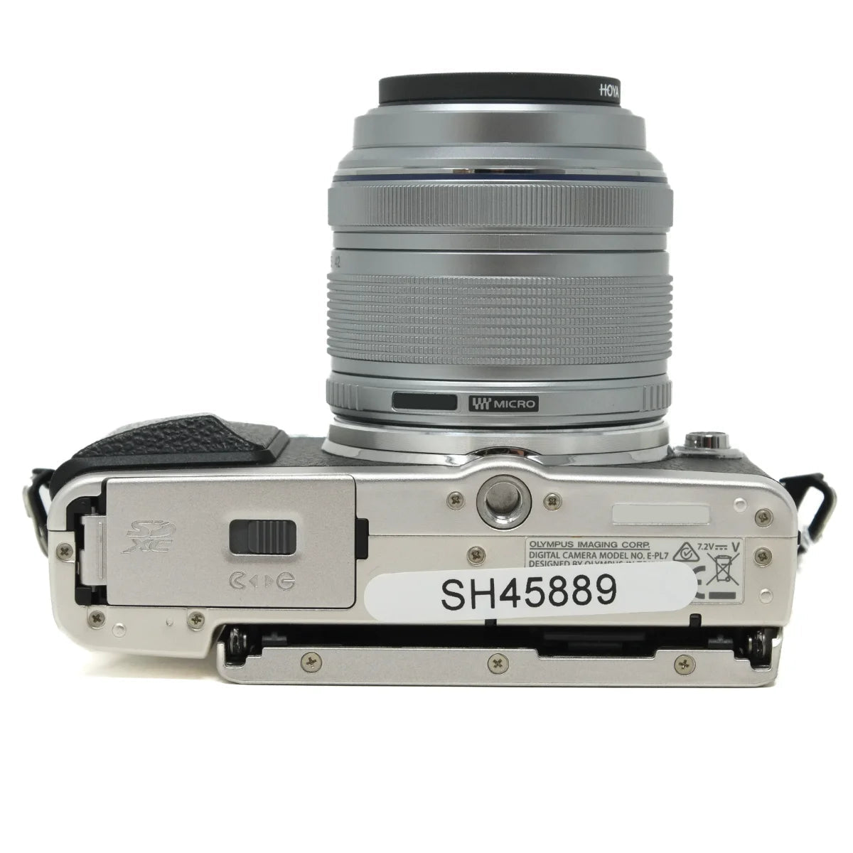 Used Olympus Pen E-PL7 mirrorless camera - bottom angle 
