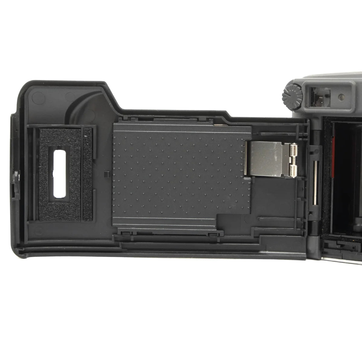 Used Olympus Superzoom 160 35mm film camera - inside angle 