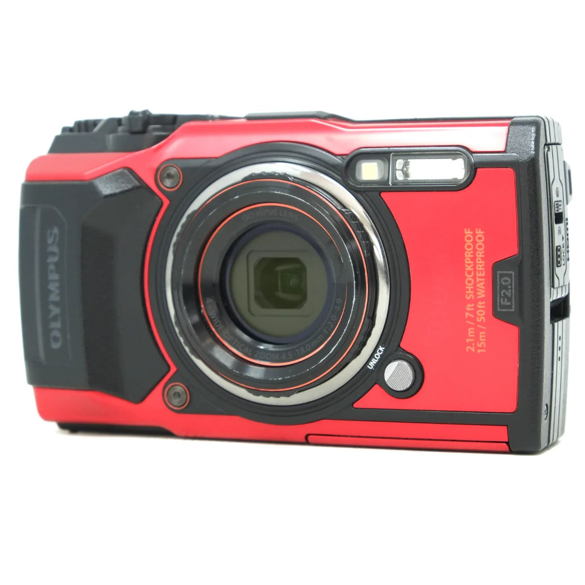 Used Olympus TG-6 Tough waterproof camera - front angle 