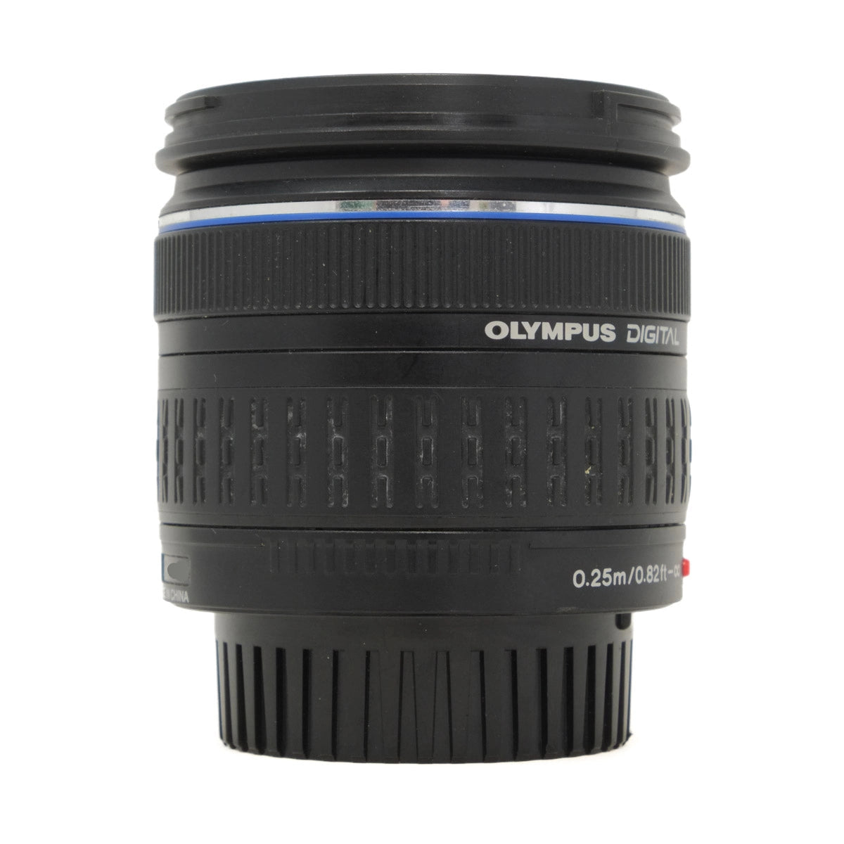 Olympus camera lens on a white background