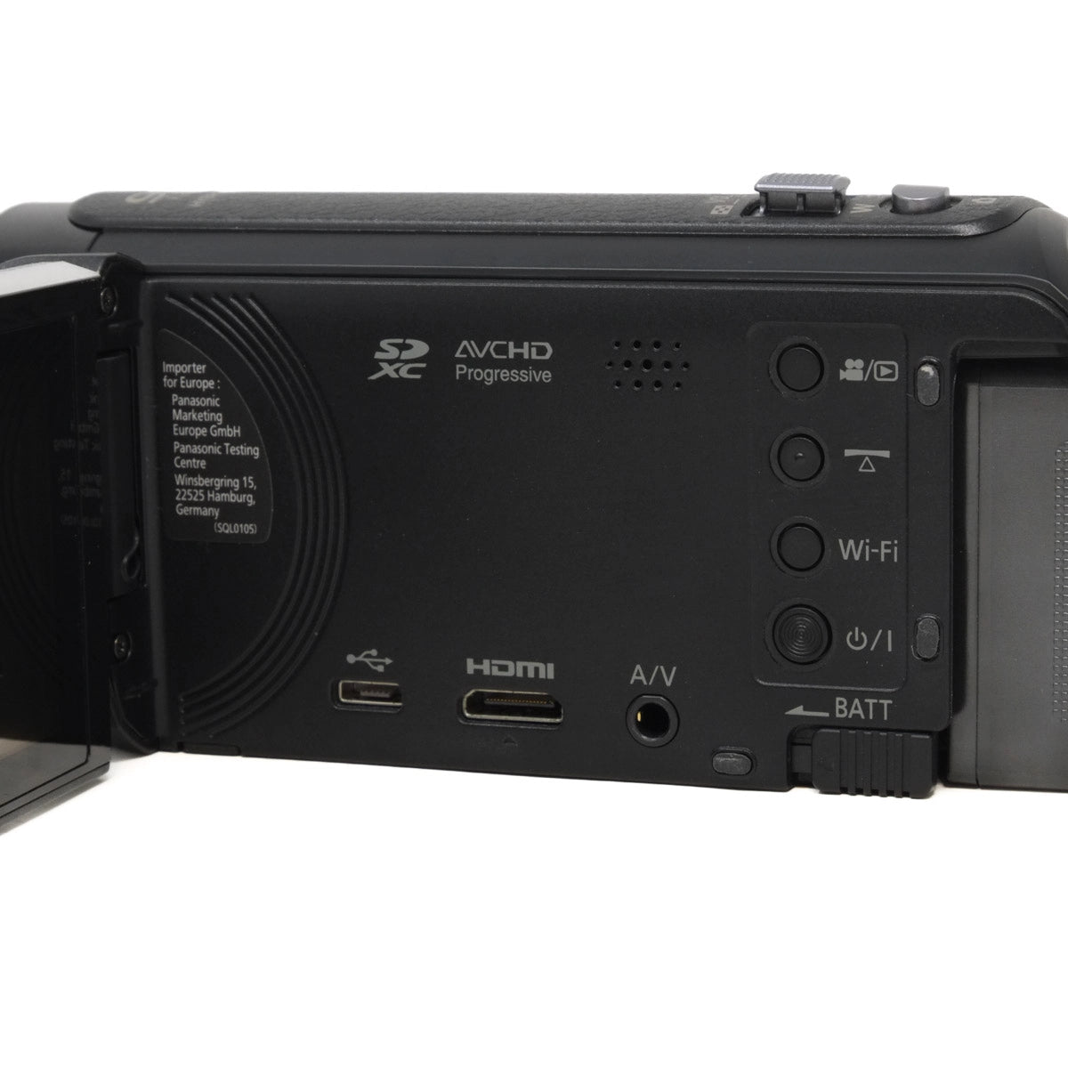 Used Panasonic HC-V380 HD Camcorder - side angle 
