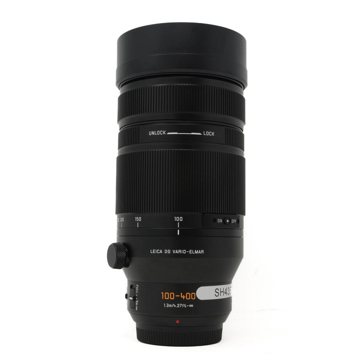 Used Panasonic Leica DG Vario-Elmar 100-400mm F4.0-6.3 ASPH Lens - front angle