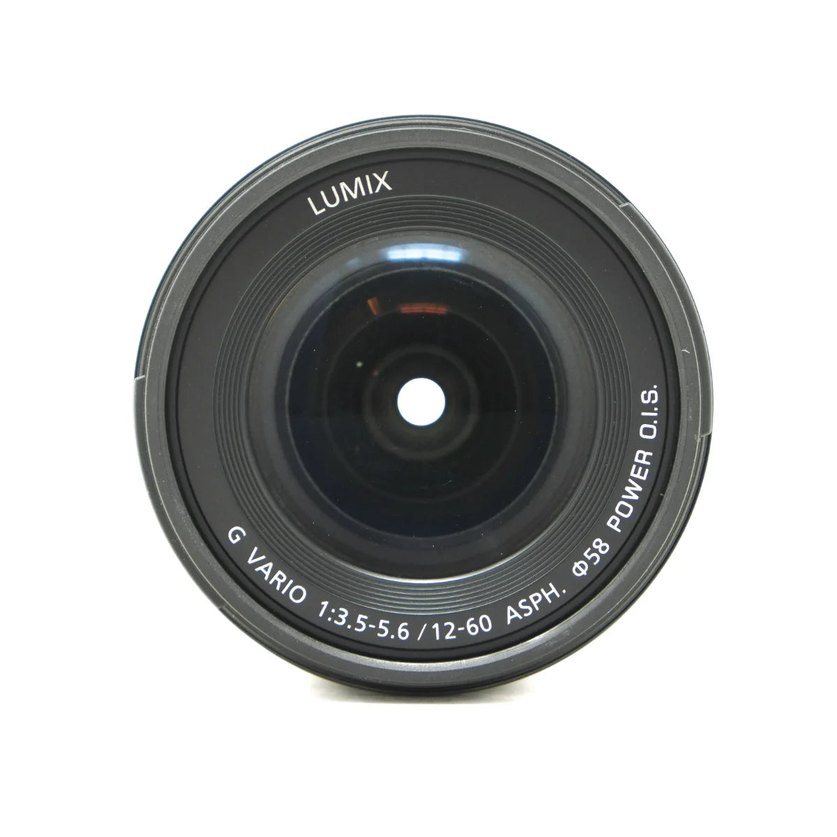 Used Panasonic Lumix G Vario 12-60mm F3.5-5.6 Power OIS Lens - top angle 