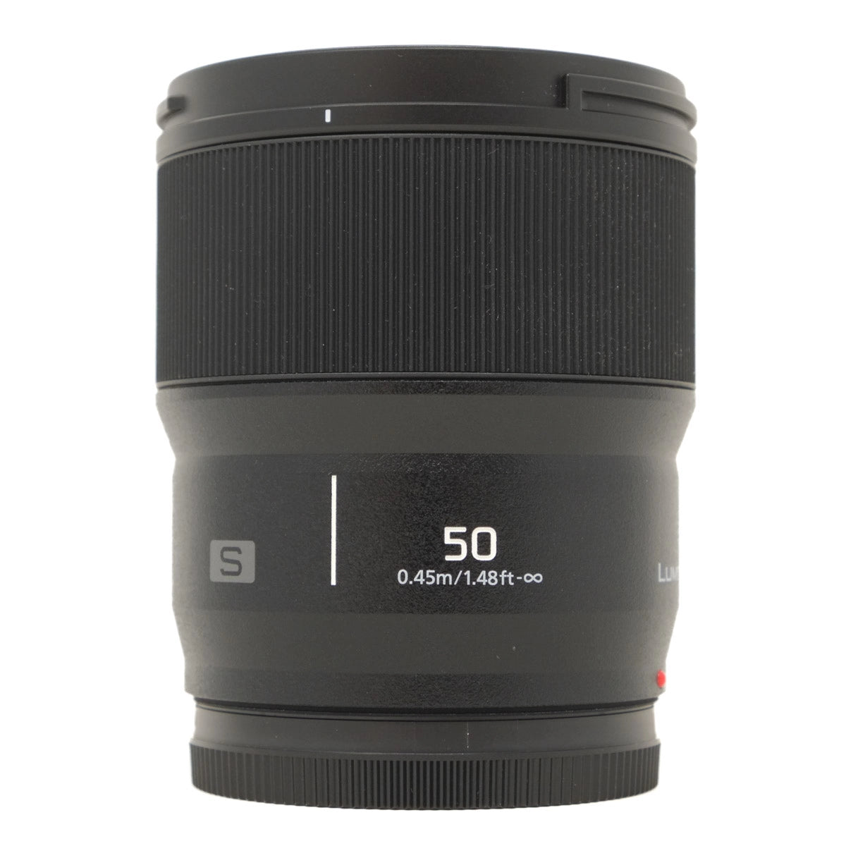Used Panasonic S 50mm F1.8 Lens in L Mount - front angle 