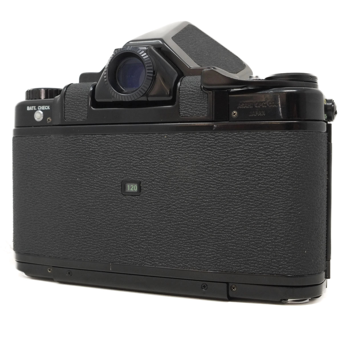Vintage black camera on a white background