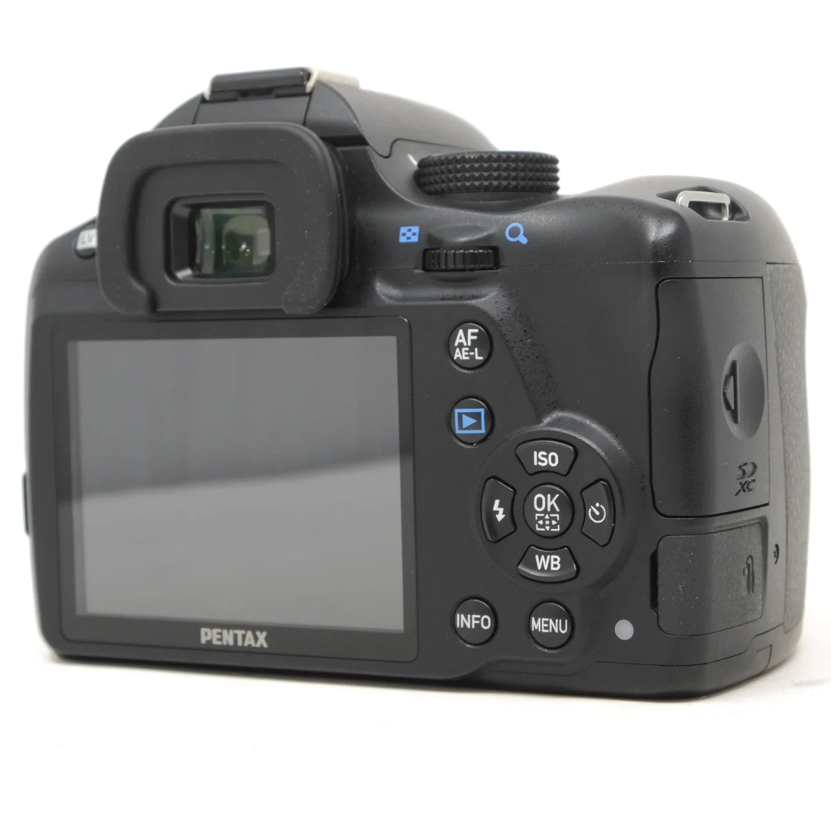 Used Pentax K-50 DSLR camera - back angle 