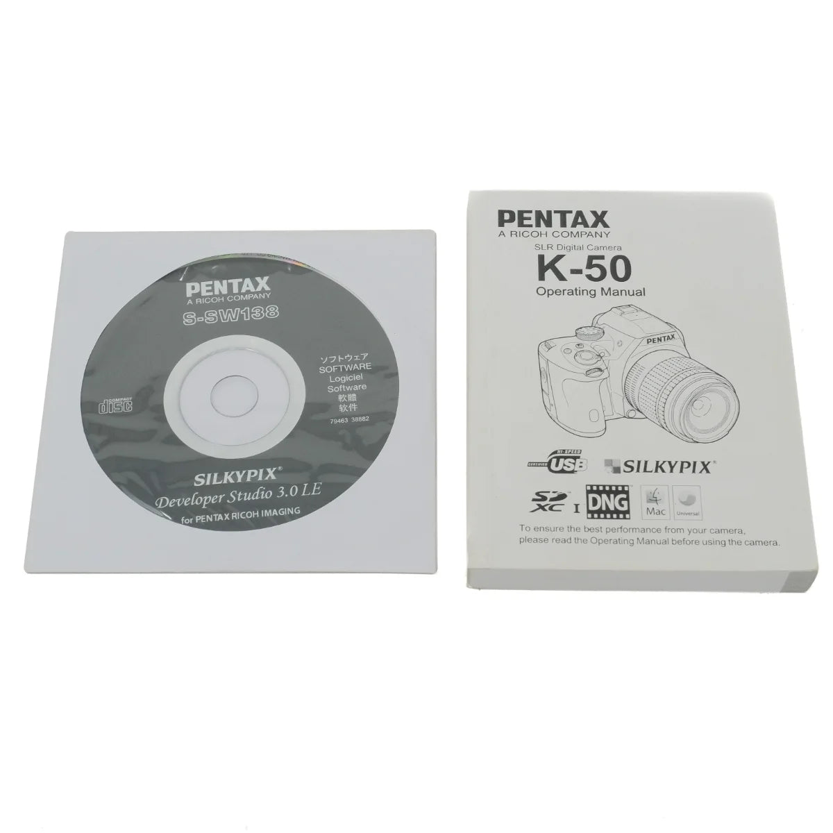 Used Pentax K-50 DSLR camera with Pentax 18-55mm WR Lens - DVD and instructions 
