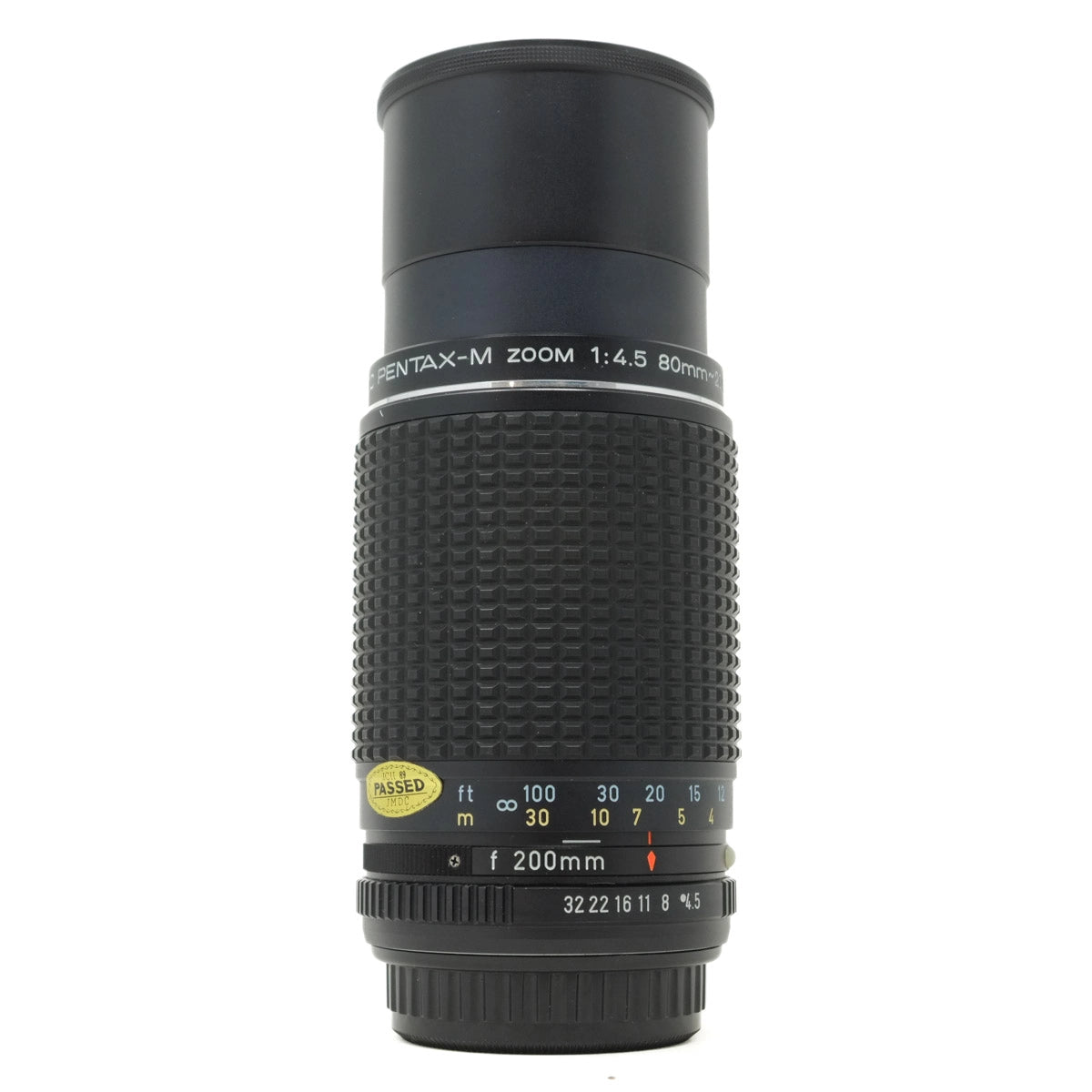 Camera lens with 'Pentax' branding on a white background