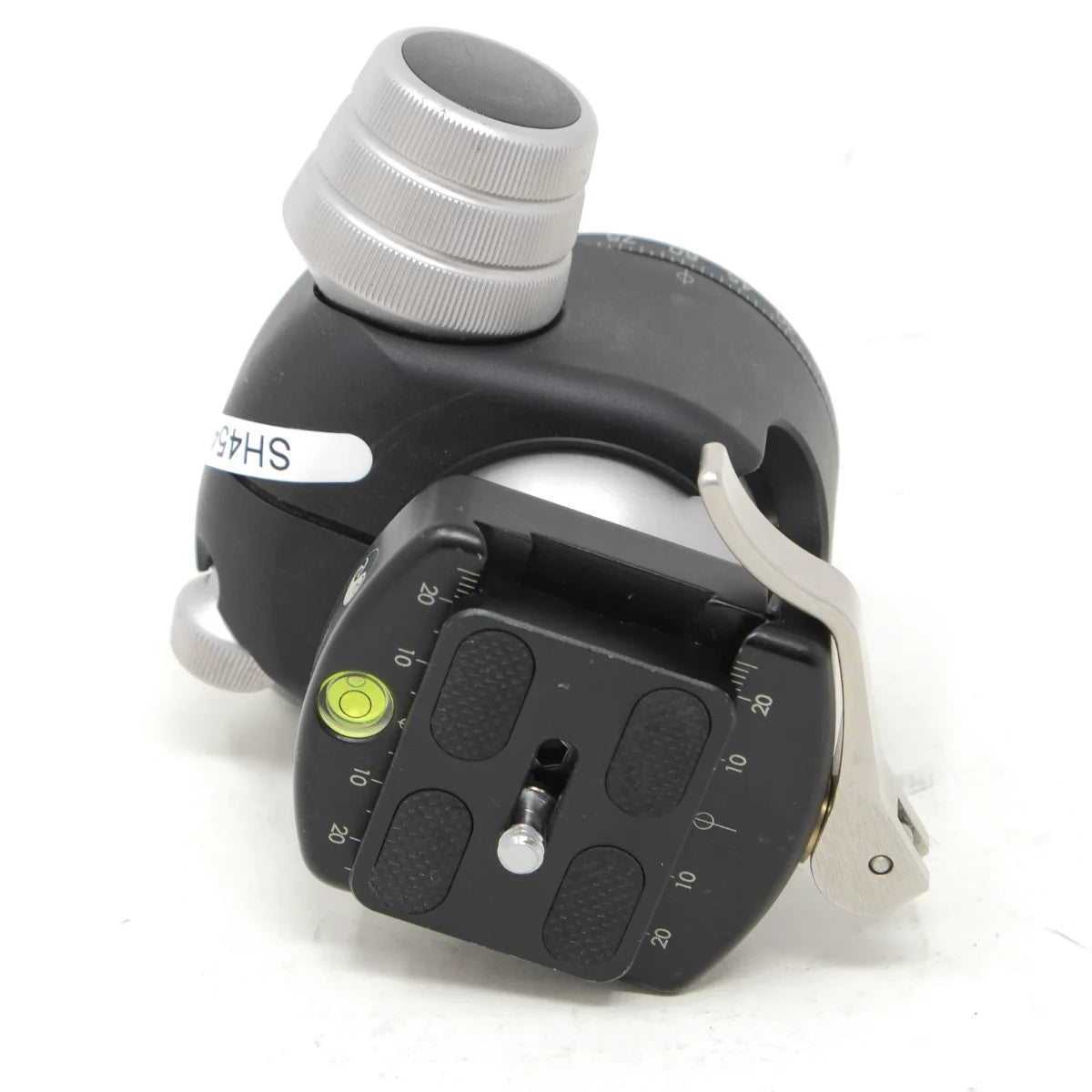 Used Really Right Stuff Pro Ball Head BH-55 with top platform and Quick plate - top angle 