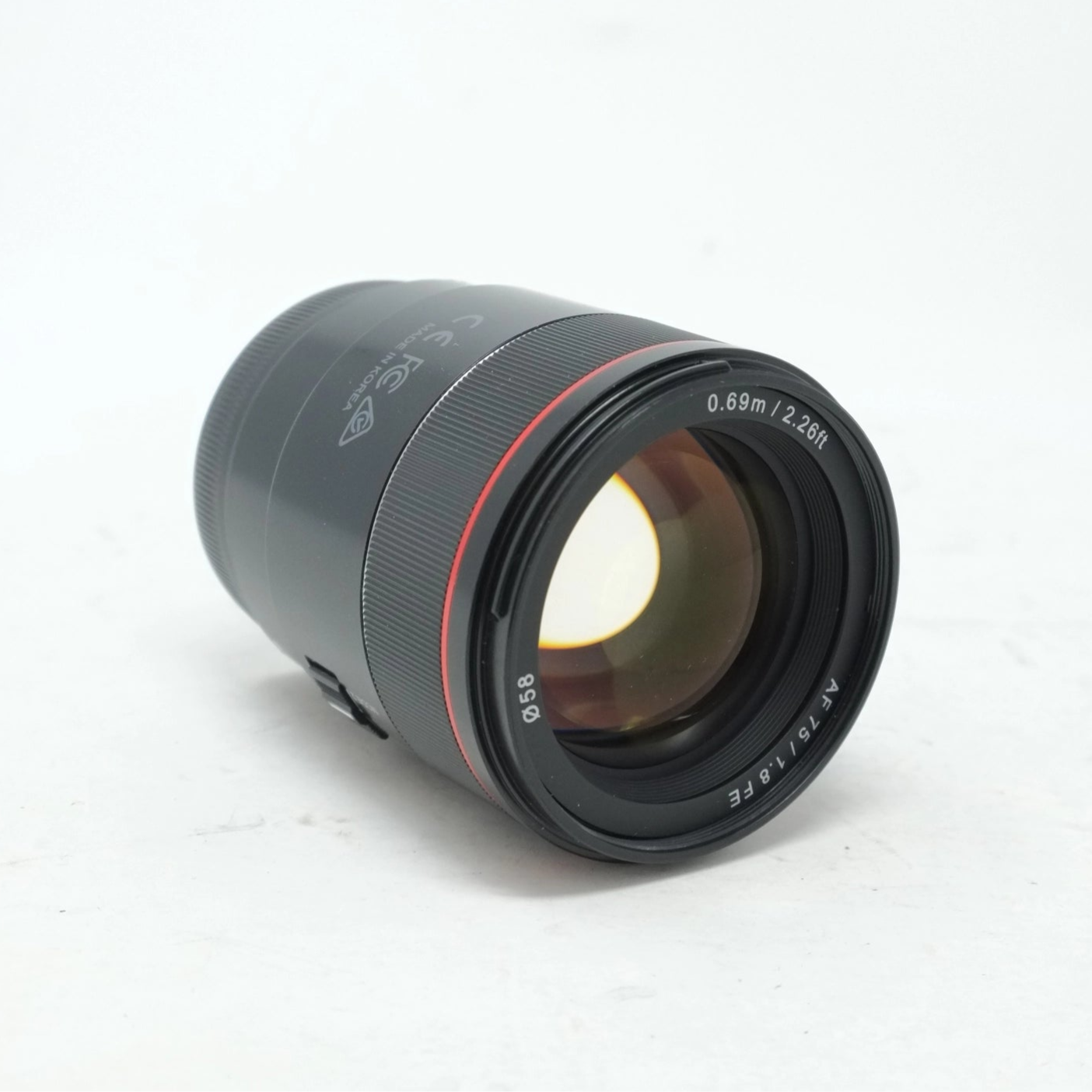 Camera lens on a white background