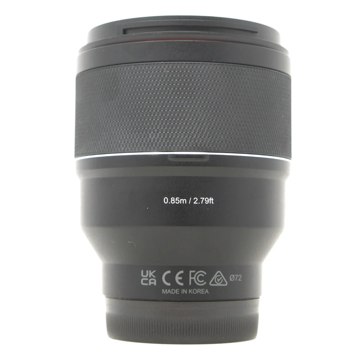 Used Samyang AF 85mm F1.4 FE II Lens Sony E Mount - side angle 