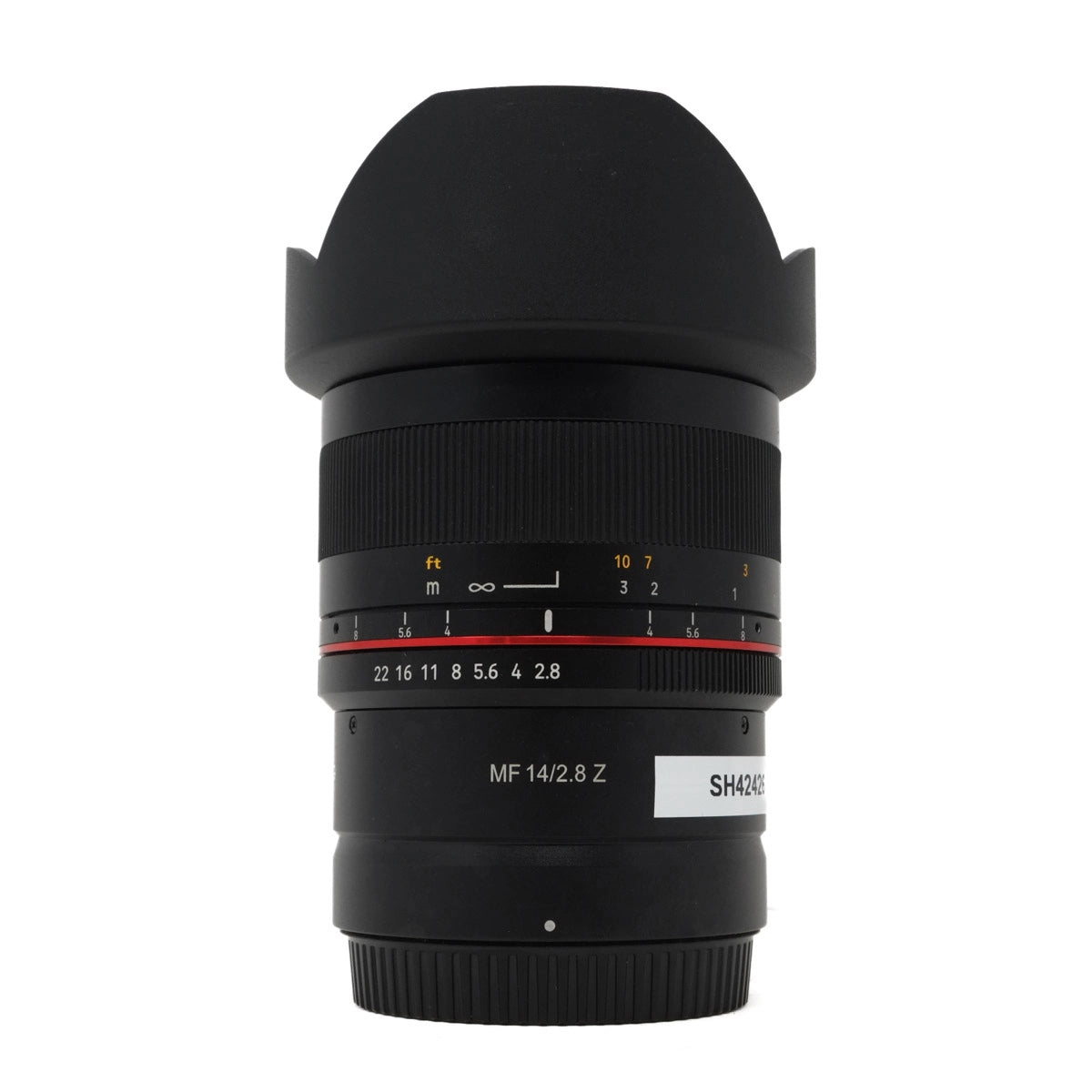 Used Samyang MF 14mm F2.8 Lens for Nikon Z mount - Front angle 