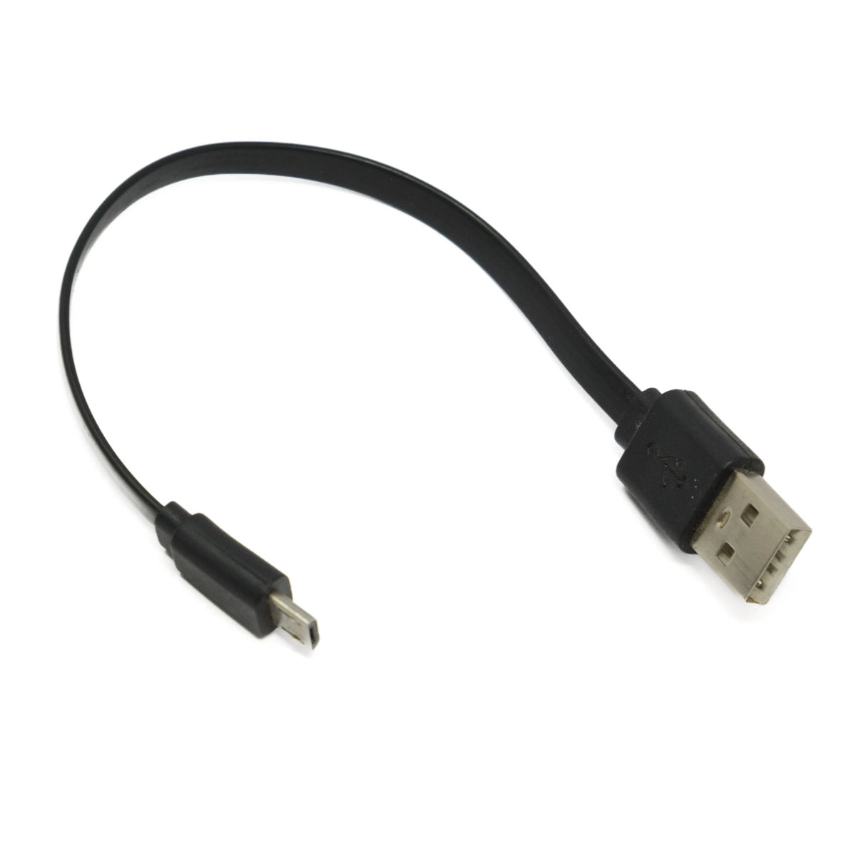 Black USB extension cable with micro USB connector on a white background