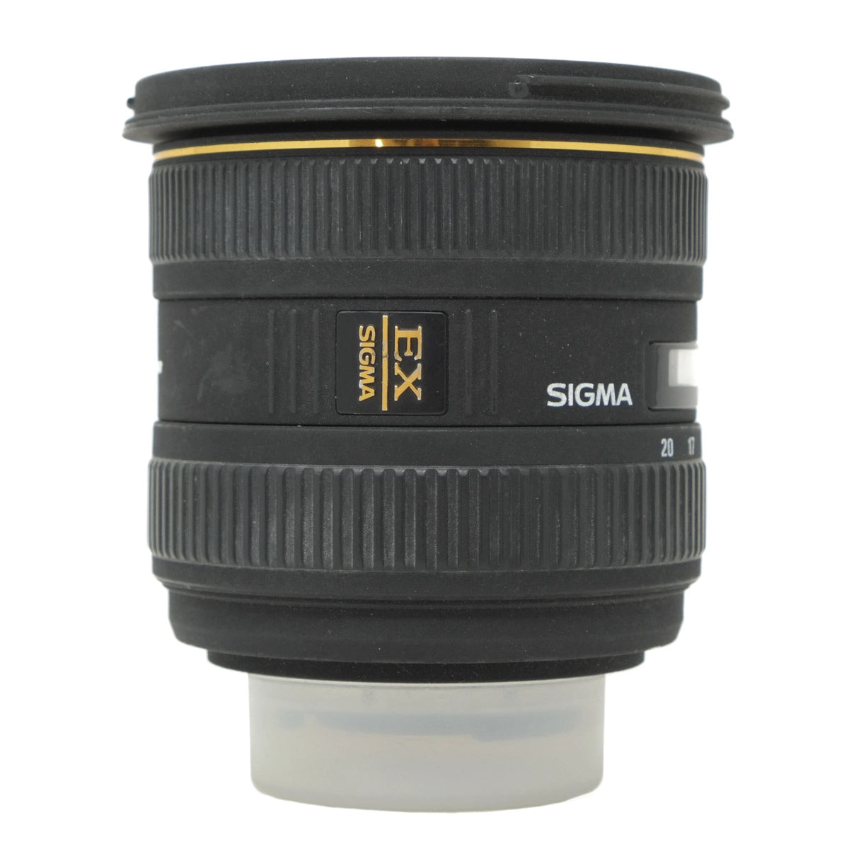 Sigma camera lens on a white background
