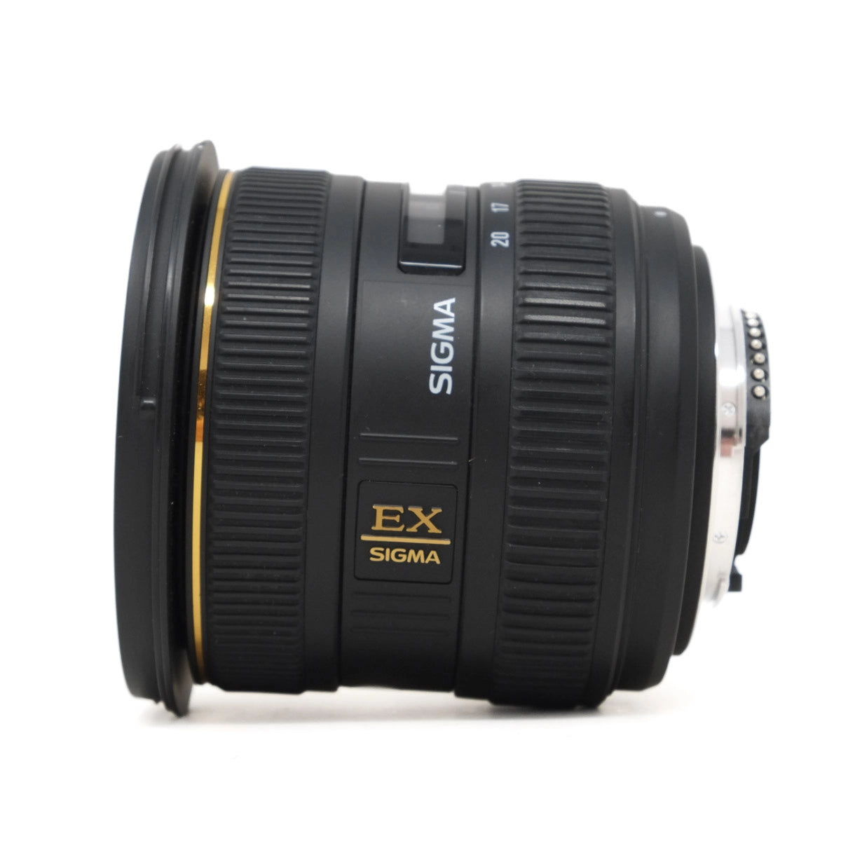 Sigma camera lens on a white background