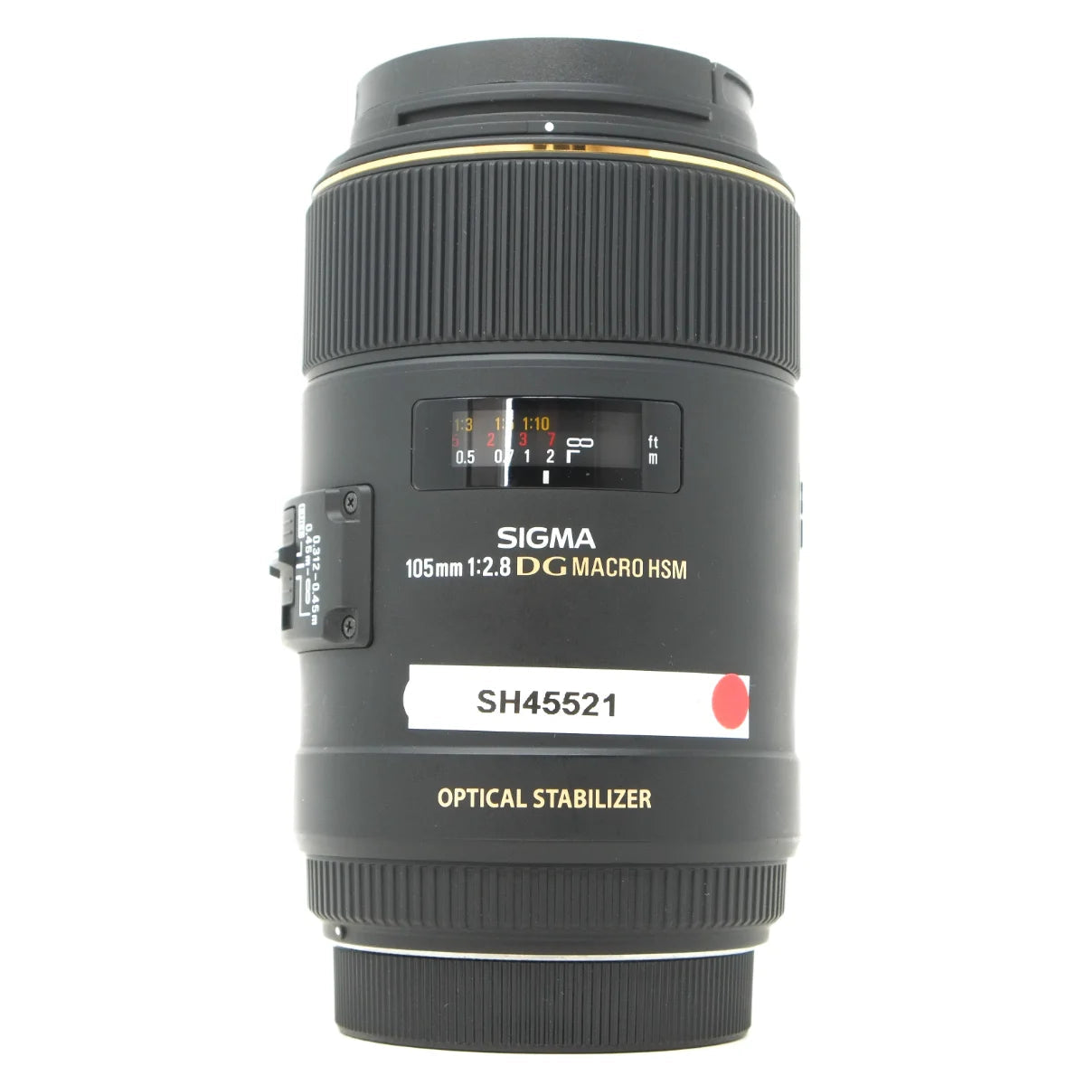 Used Sigma 105mm F2.8 DG Macro USM Lens in Canon EF Mount - front angle 