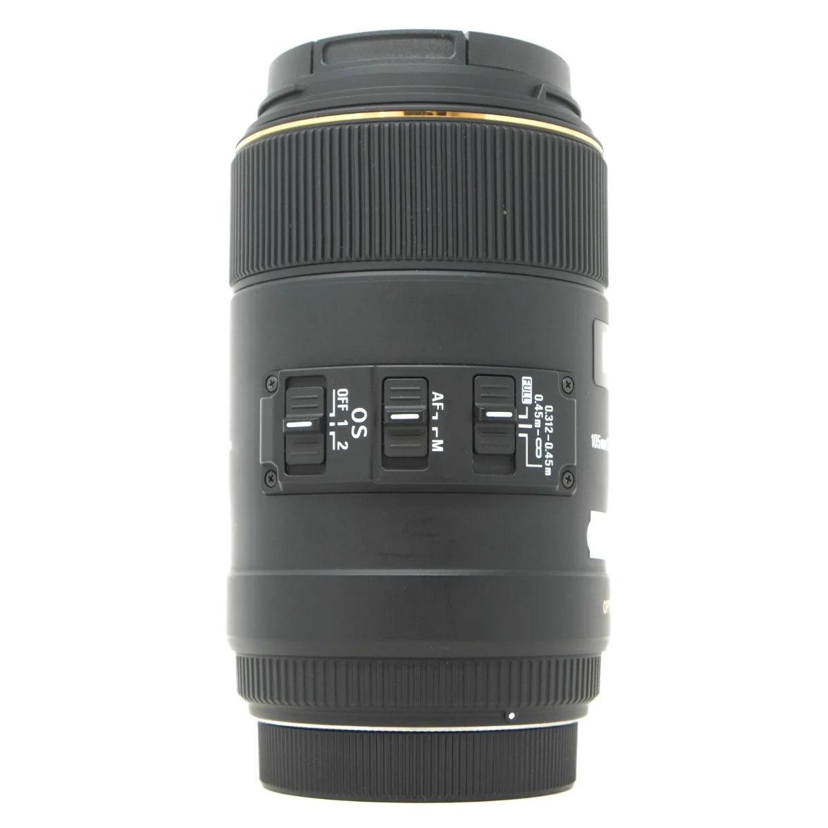 Used Sigma 105mm F2.8 DG Macro USM Lens in Canon EF Mount - side angle 