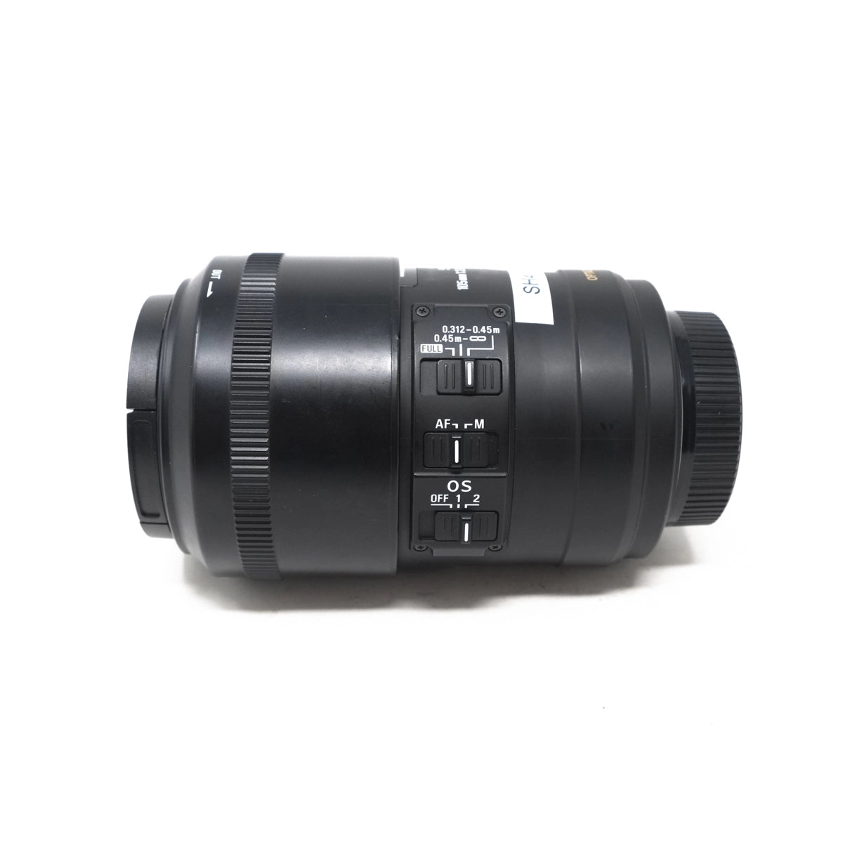 Used Sigma 105mm F2.8 DG OS Macro Lens - Nikon Fit - Side angle 