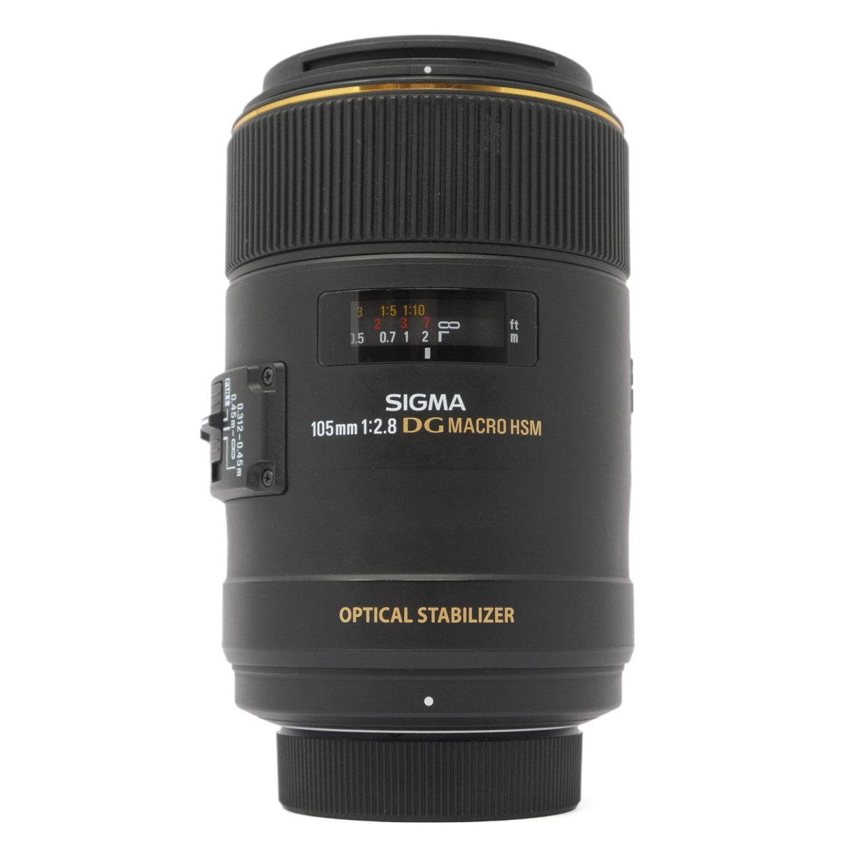Sigma camera lens on a white background