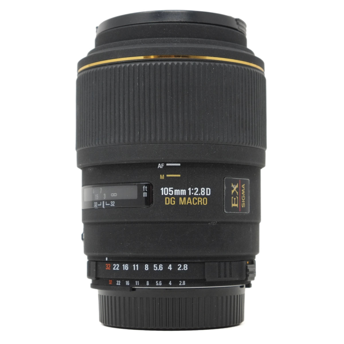 Used Sigma 105mm f2.8 D DG Macro Lens for Nikon F - front angle 