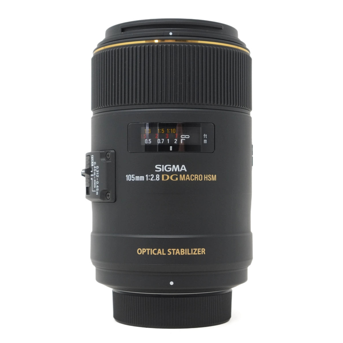 Sigma camera lens on a white background