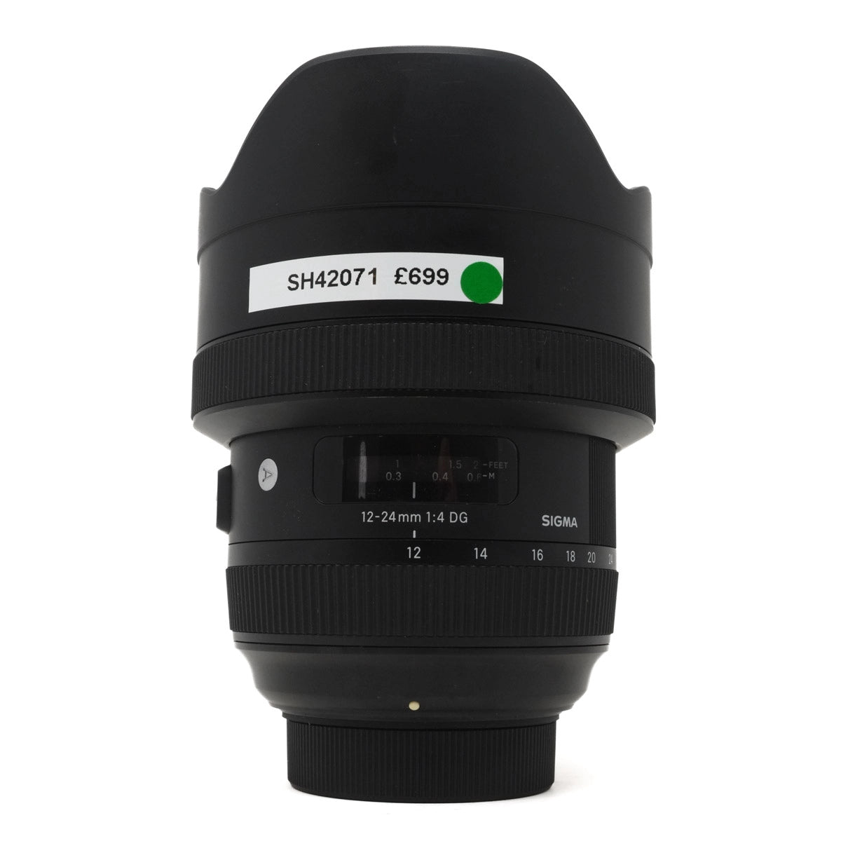 Used Sigma 12-24mm F4 DG ART Lens - Front angle 