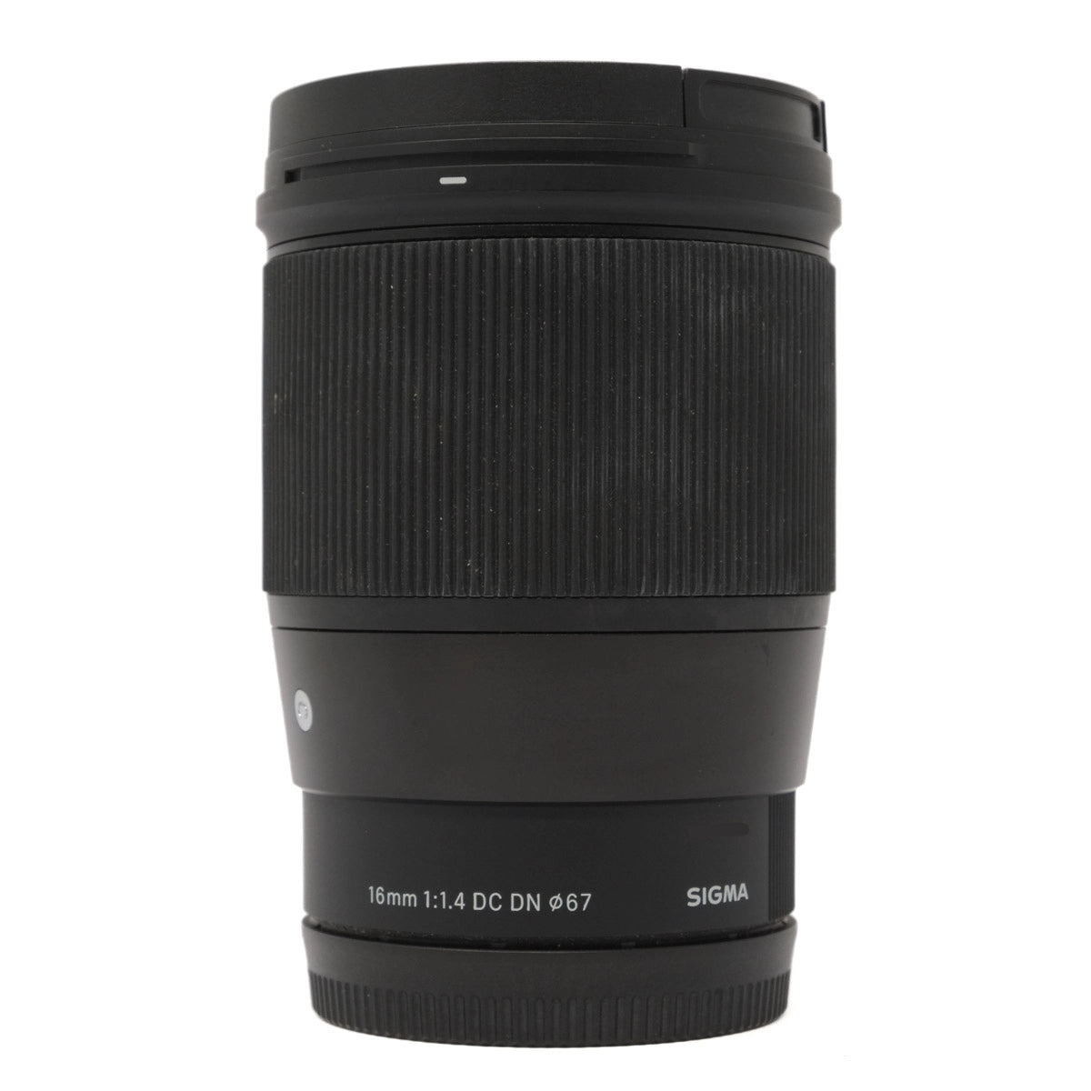 Used Sigma 16mm F1.4 DC DN  lens Sony E Mount - front angle 
