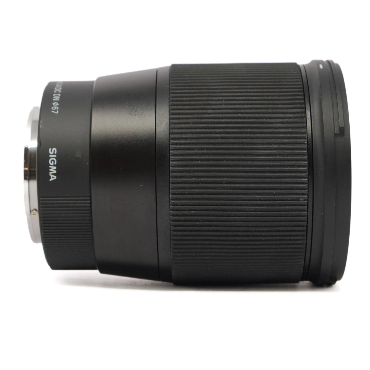 Used Sigma 16mm F1.4 DC DN  lens Sony E Mount - side angle 