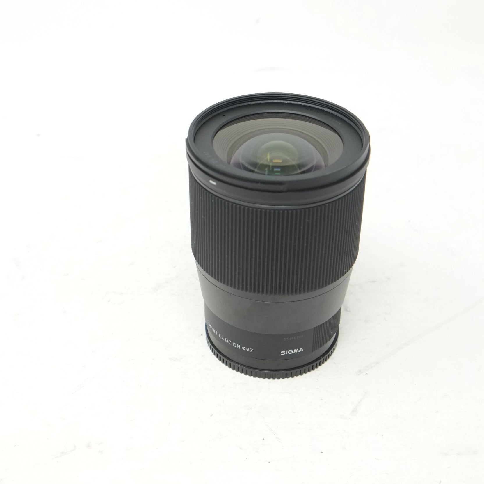 Sigma camera lens on a white background