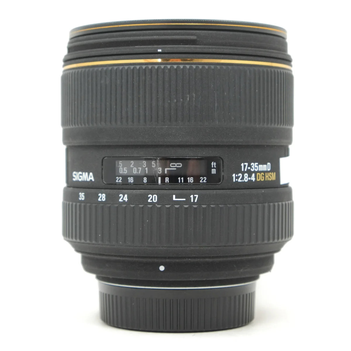 Used Sigma 17-35mm F2.8-4 DG HSM wide angle lens - front angle 