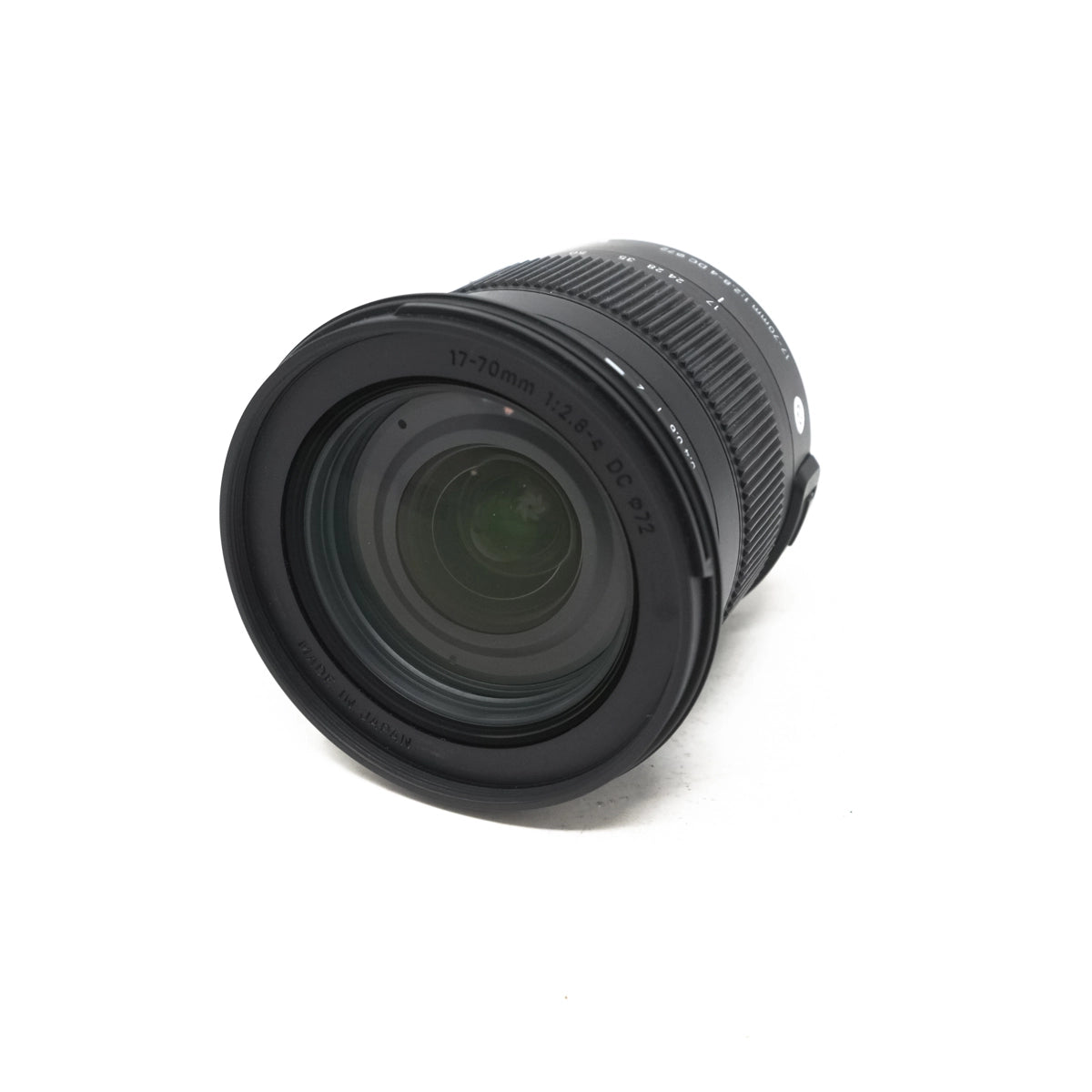 Used Sigma 17-70mm F2.8/4 DC OS Macro Lens - Nikon Fit - Top angle without lens cap 