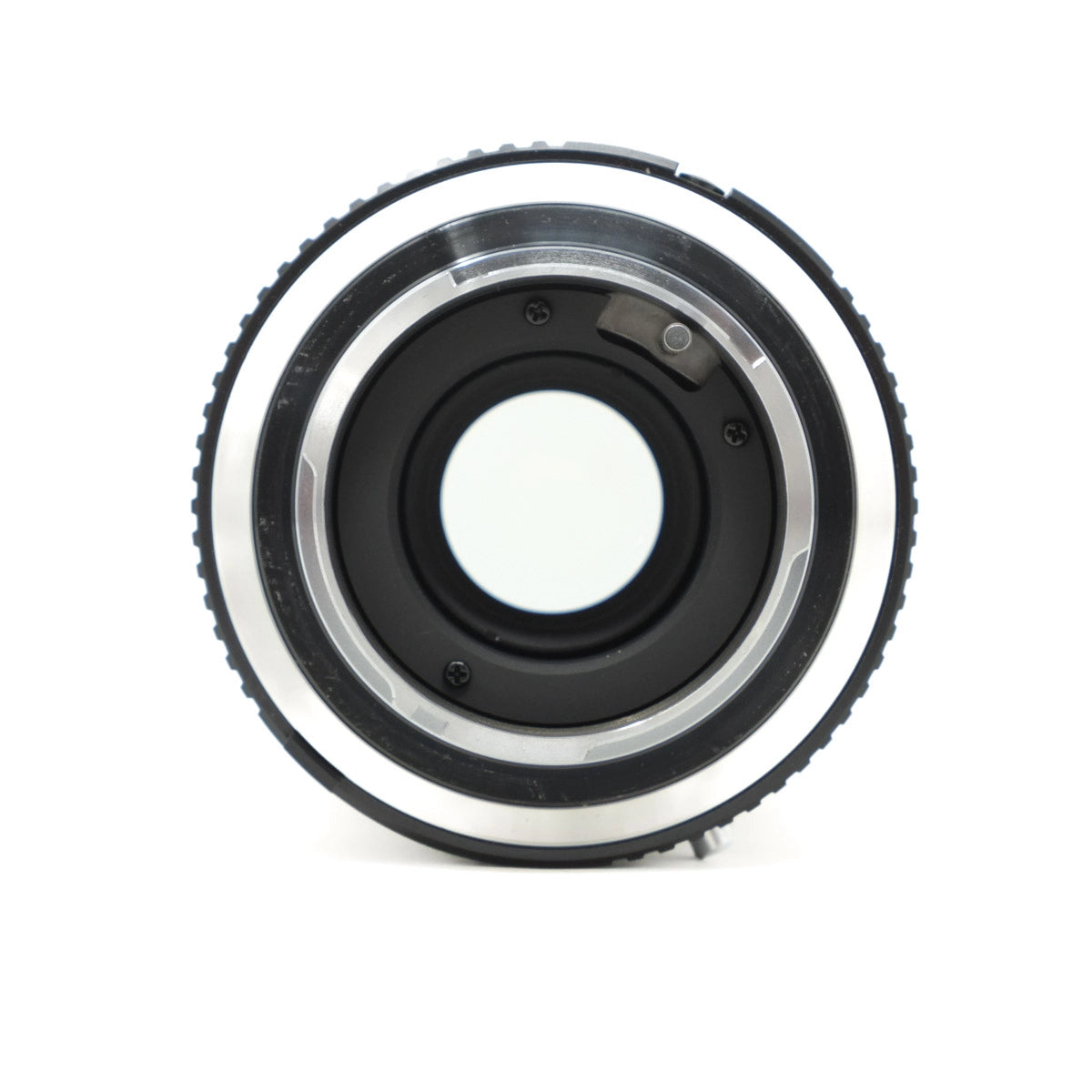 Camera lens mount on a white background