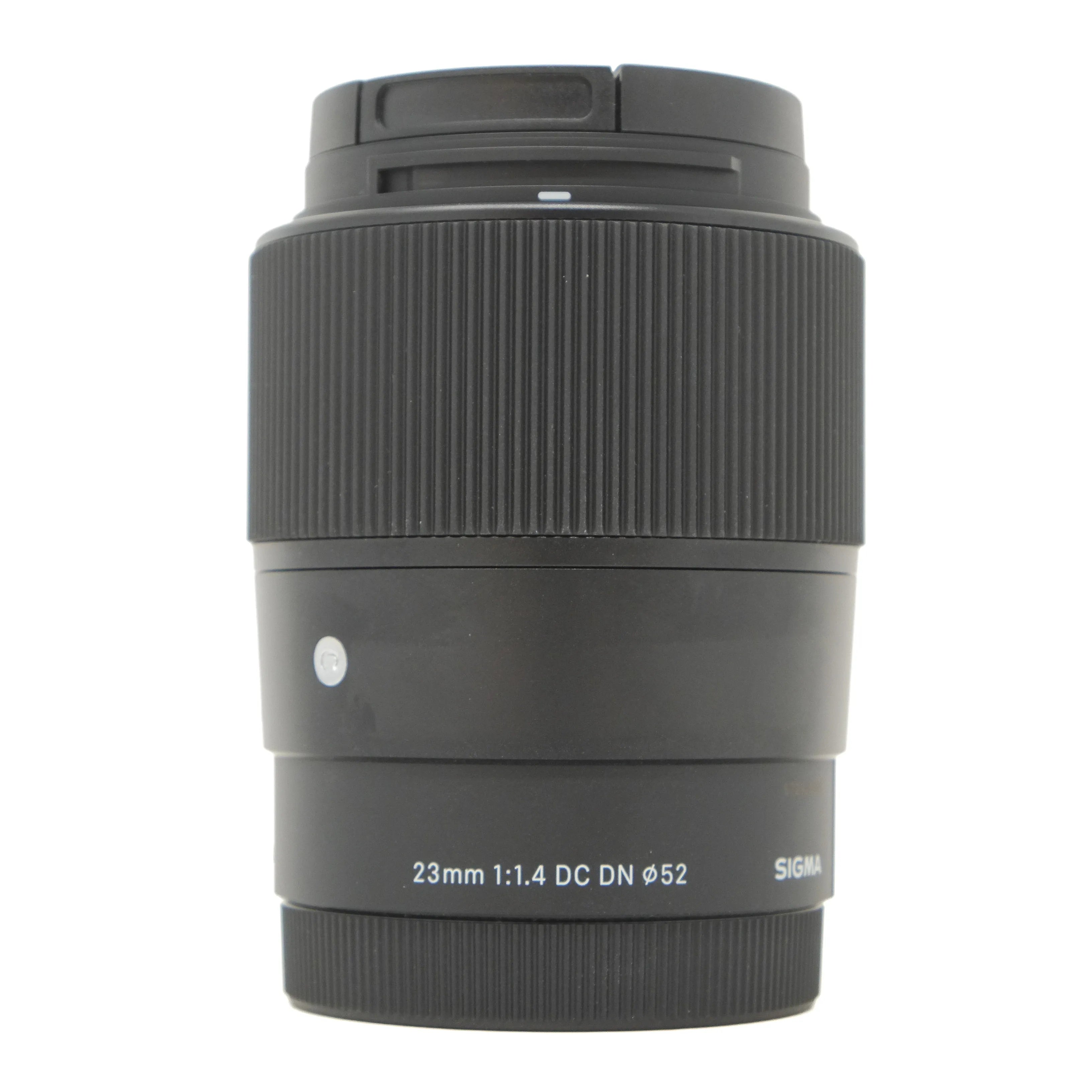 Sigma camera lens on a white background